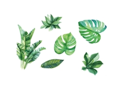 Calcomanía De Hoja Verde Para Pared Decorativa De Salón Y Dormitorio Fondo De Pared Adhesivo