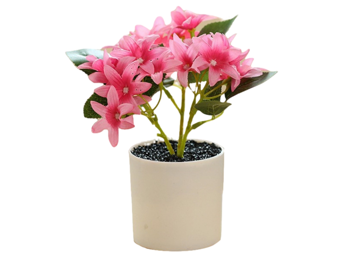 Flor artificial de hortensia de cinco hojas, bonsái, decoración del hogar, planta de seda, flor artificial, planta en maceta