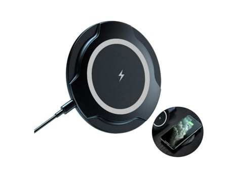 Estación de Carga Inalámbrico Certificado Qi Plataforma Carga Rápida para iPhone XR/8/11/13 Pro/SE/XS/13/13 Pro Max/12 CHRONUS Seda Negro