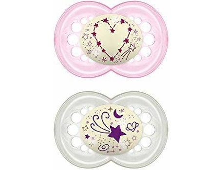 Conjunto 2 Chupetes MAM Original Night Rosa (16+ meses)