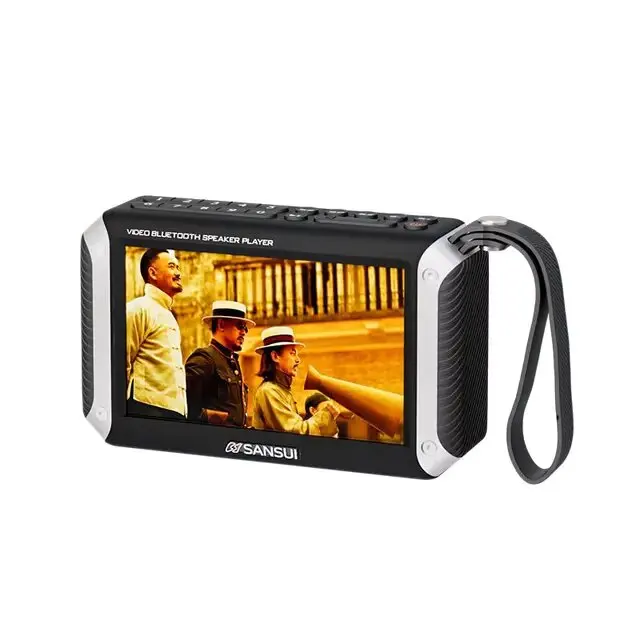 (negro) Altavoz Bluetooth Con Pantalla Led De 4,3 Pulgadas, Radio Fm, Ranura Para Tarjeta Tf Y Reproductor De Música Mp4