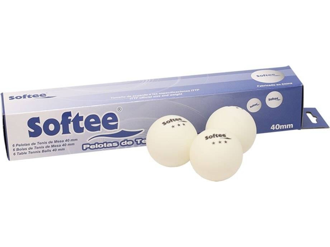 Bola de Ping-Pong SOFTEE Table Tenis 40 Mm (Blanco - 6 Bolas)