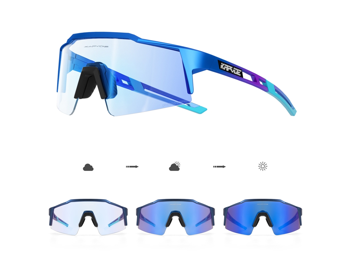 Gafas De Ciclismo Fotocromáticas Rojas Y Azules Con Protección Uv Para Deportes Y Running.