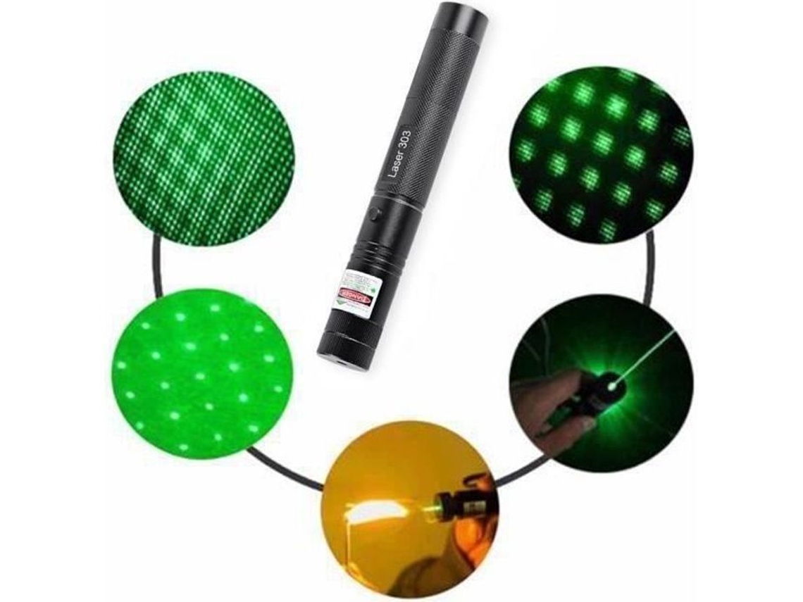 Ponteiro Laser Verde De Alta Potência 532Nm 5Mw 303 Caneta Laser Ponteiro Laser Poderoso Com Cabeça Estrela Composto De Fósforo Ajustável