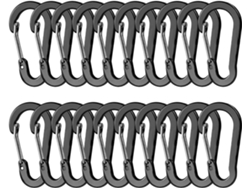 Juego De 20 Llaveros De Aluminio Con Mosquetones De Aleación En Forma De D.