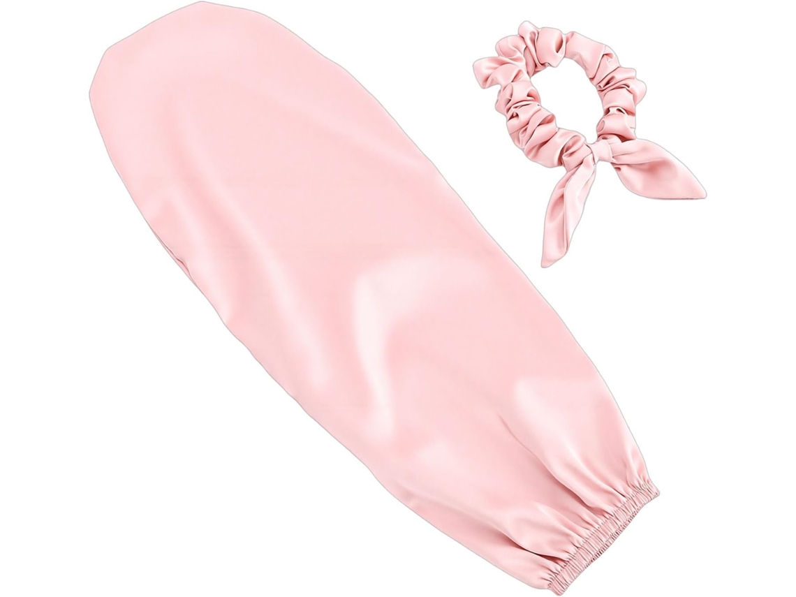 Gorro De Noche 2 En 1 Para Cabello Largo Y Rizado Con Banda Elástica, Protector De Seda Artificial.
