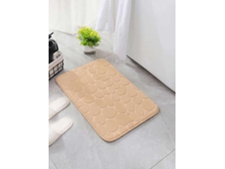 (marrón Oscuro) Alfombra De Baño Con Patrón De Piedra (1 Pieza), De Rápida Absorción, Antideslizante, Lavable.