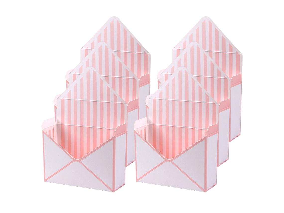 6 cajas pequeñas con forma de sobre para flores, ramo, caja de regalo plegable, embalaje para San Valentín