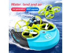 V24 Mini Drone , cuadricóptero de vuelo aéreo/terrestre/acuático (Duración de la batería: 10 min - Azul) YIZHOOD
