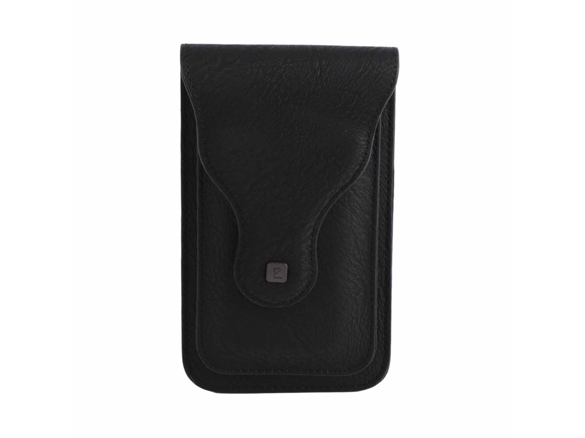 Riñonera Para Teléfono Móvil De Cuero Sintético Negro Para Hombre, Ideal Para Viajes Y Actividades Al Aire Libre Como El Montañismo.