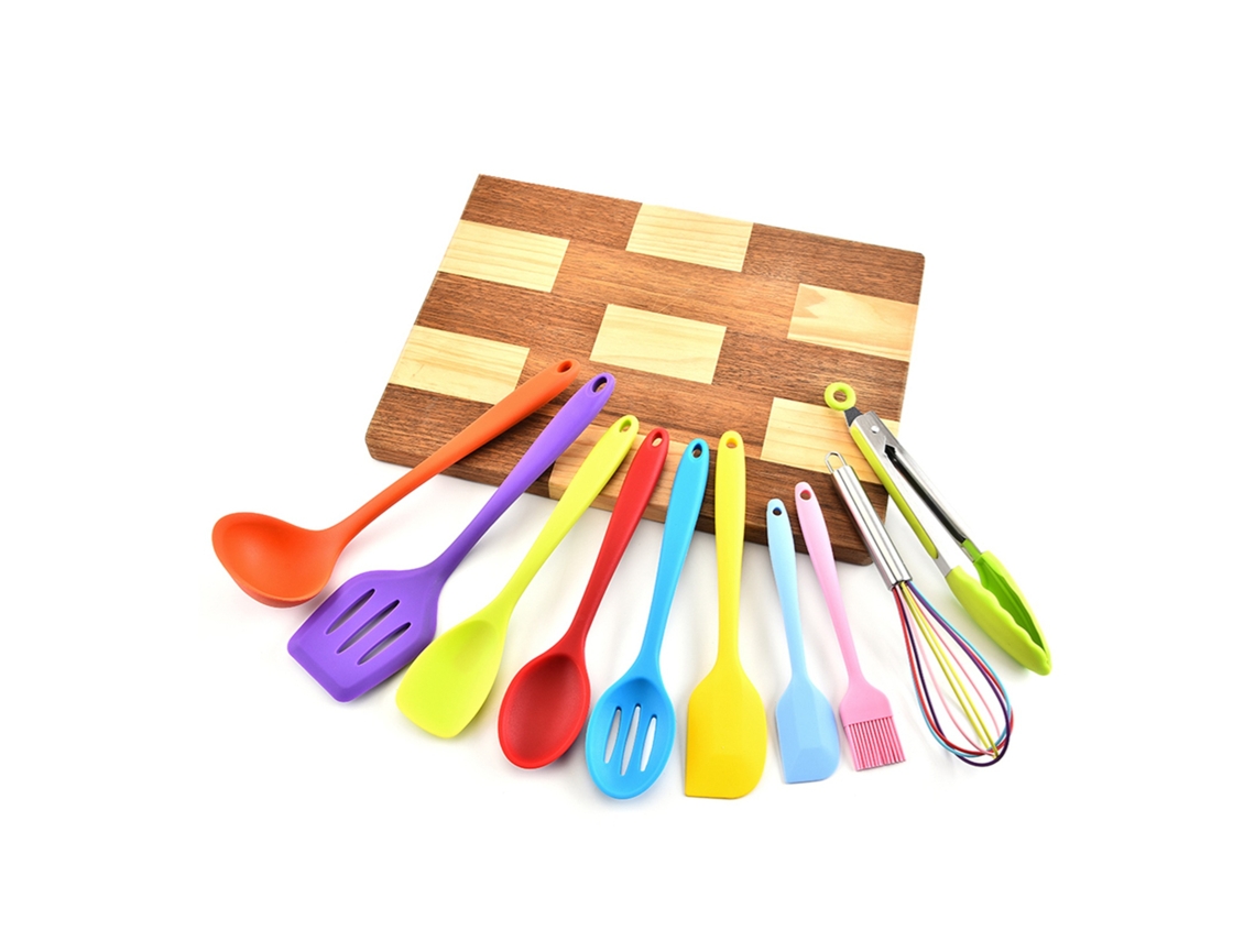 Juego De 10 Utensilios De Cocina De Silicona, Resistentes Al Calor, Antiadherentes, Aprobados Por La Fda.