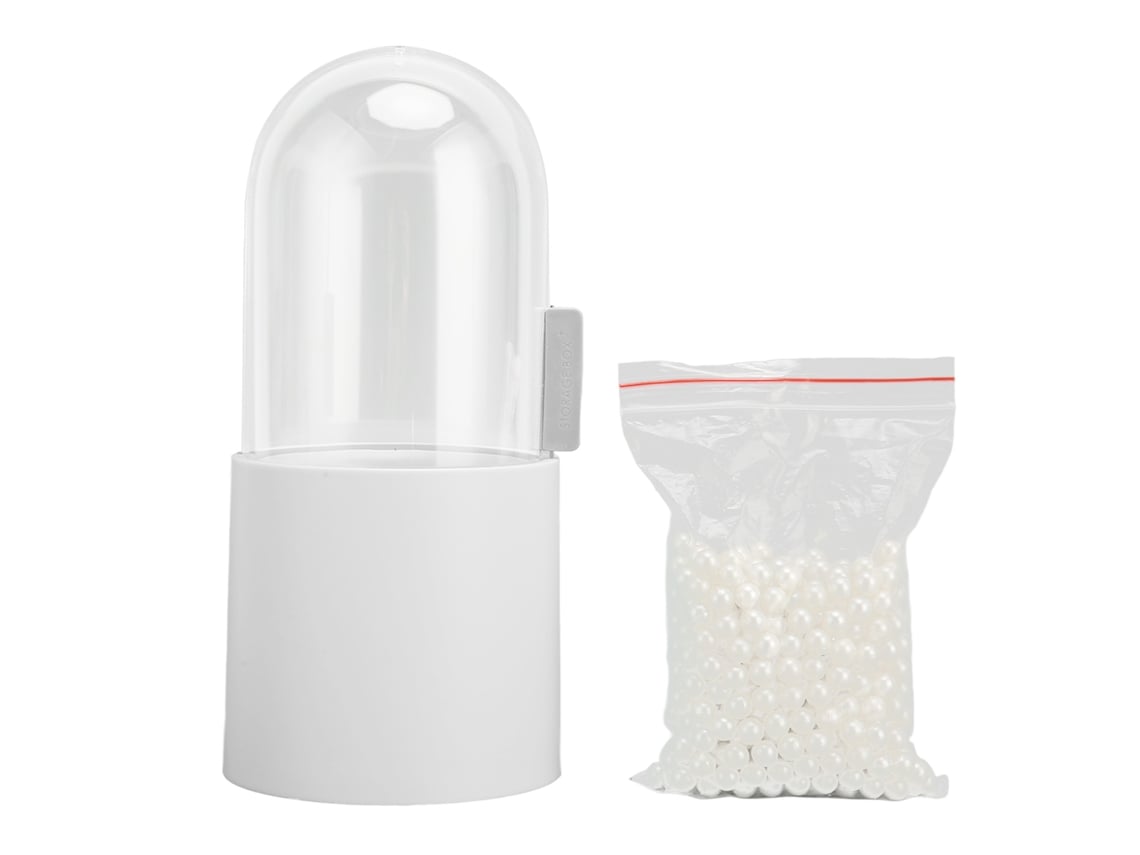 Soporte Para Pinceles De Maquillaje Con Tapa Transparente Y Relleno De Perlas Sunflare