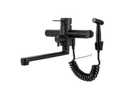 Grifo de cocina de pared con rotación de 360° y control de temperatura dual, color negro, G1/2 OEM