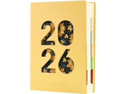 Cuaderno anual A5 de piel sintética con 365 días, planificador mensual 2026, agenda diaria.