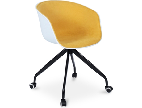 Silla de Oficina con Brazos Silla de Escritorio con Ruedas Blanco y Negro Jodie 53x55,6x81,8cm PRIVATEFLOOR