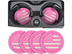 Posavasos Antideslizantes Y Resistentes A Los Golpes Para Bebidas (paquete De 4), Color Rosa Siurn