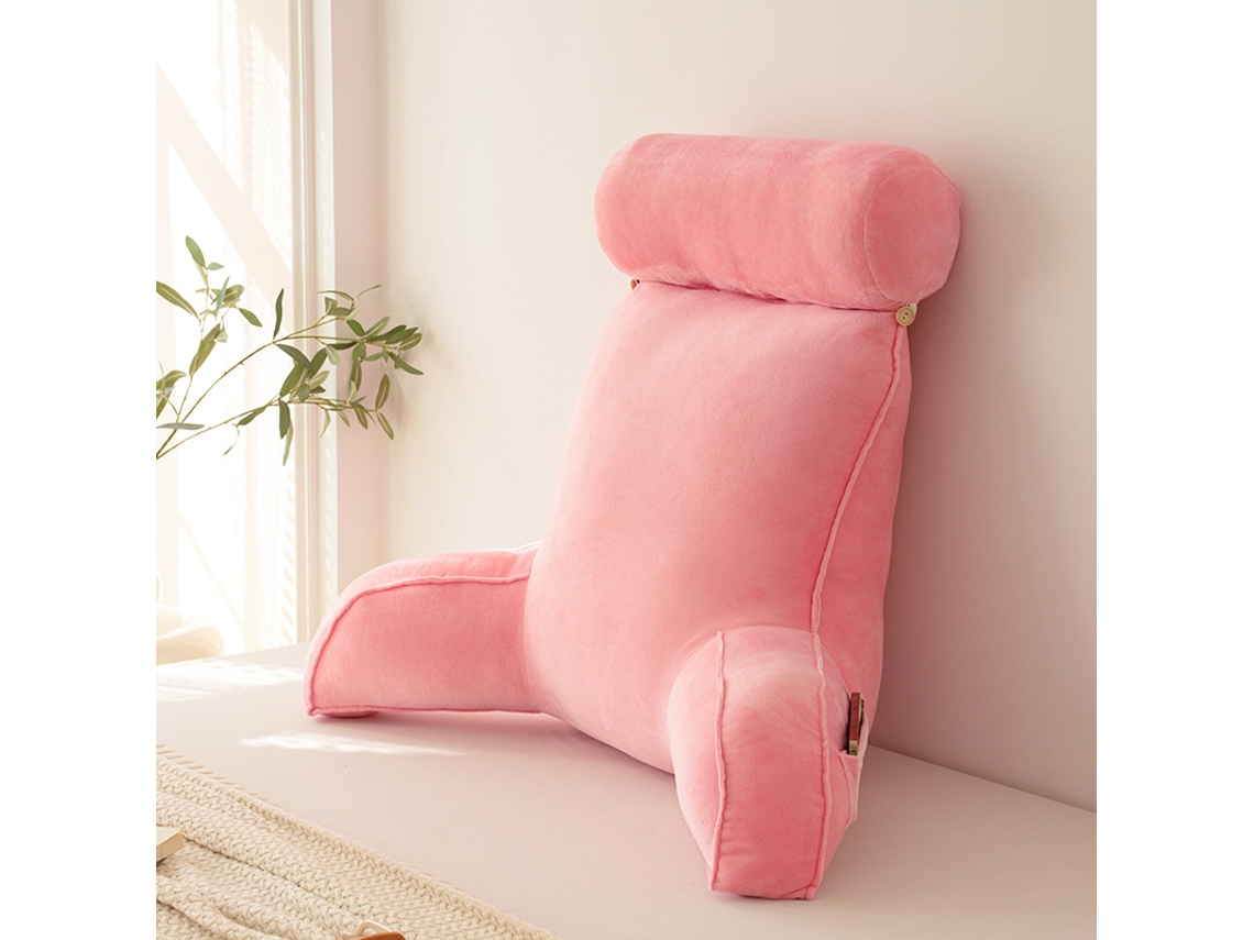 Cómoda Almohada De Lectura, Almohada De Respaldo Con Almohada Cervical Desmontable,rosa/80x60cm Gertiz