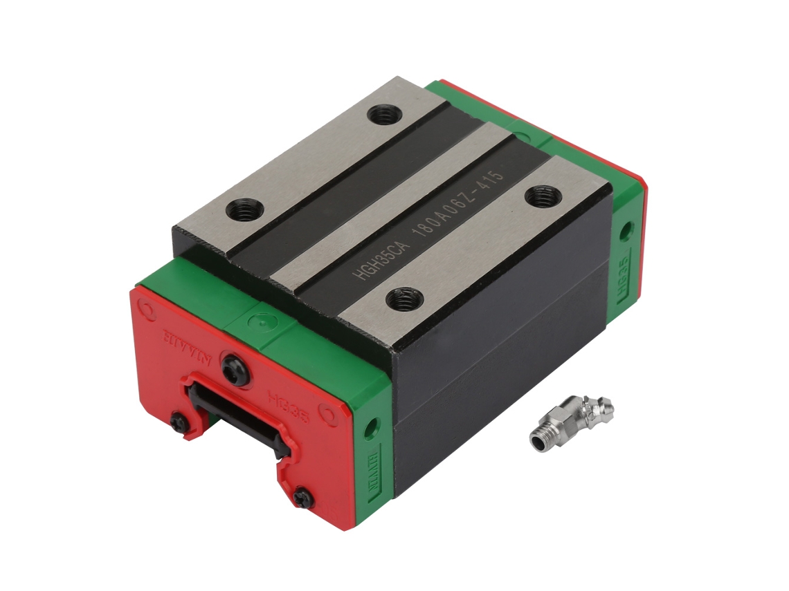 Bloco deslizante para trilho linear de aço com rolamento (vermelho e verde)