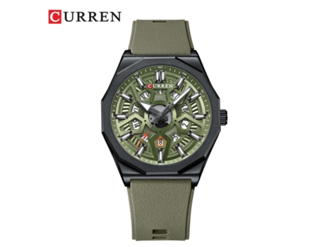 Relojes para Hombre Relojes de Silicona Resistentes al Agua Reloj de Pulsera de diseño Deportivo Informal de Negocios-Concha Negra Verde LUUCOZK