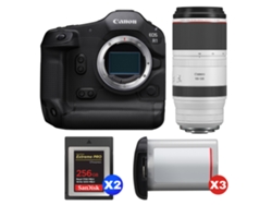 EOS R1 + RF 100 500mm F/4.5 7.1 L IS USM + 2 Sandisk 256GB Extreme Pro Cfexpress Tipo B + 3 Canon LP E19 + Libro electrónico Pricedirect CANON