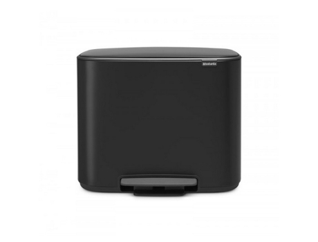 Cubo Pedal 2 Cubos 11 + 23L Negro Mate