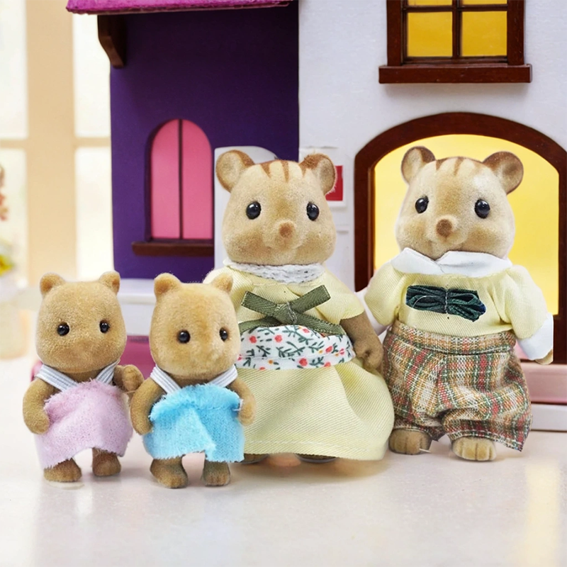 Accesorios para casas de muñecas en miniatura Mdug (familia de ardillas)