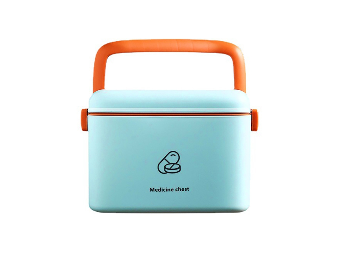 Caja Portátil De Almacenamiento De Medicamentos De 2 Capas Con Asa Plegable Para El Hogar, El Coche Y La Oficina.