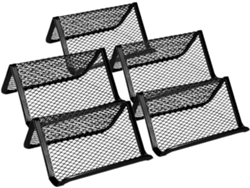 Tarjetero compacto de malla metálica negra para tarjetas de visita, 105x75x45 mm SFUSHOS