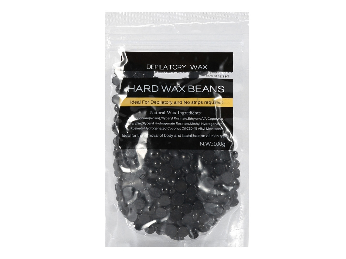 100g/bolsa Cera Dura Depilatoria Sin Tiras Para Piernas Y Brazos Frijoles De Cera (color Negro)