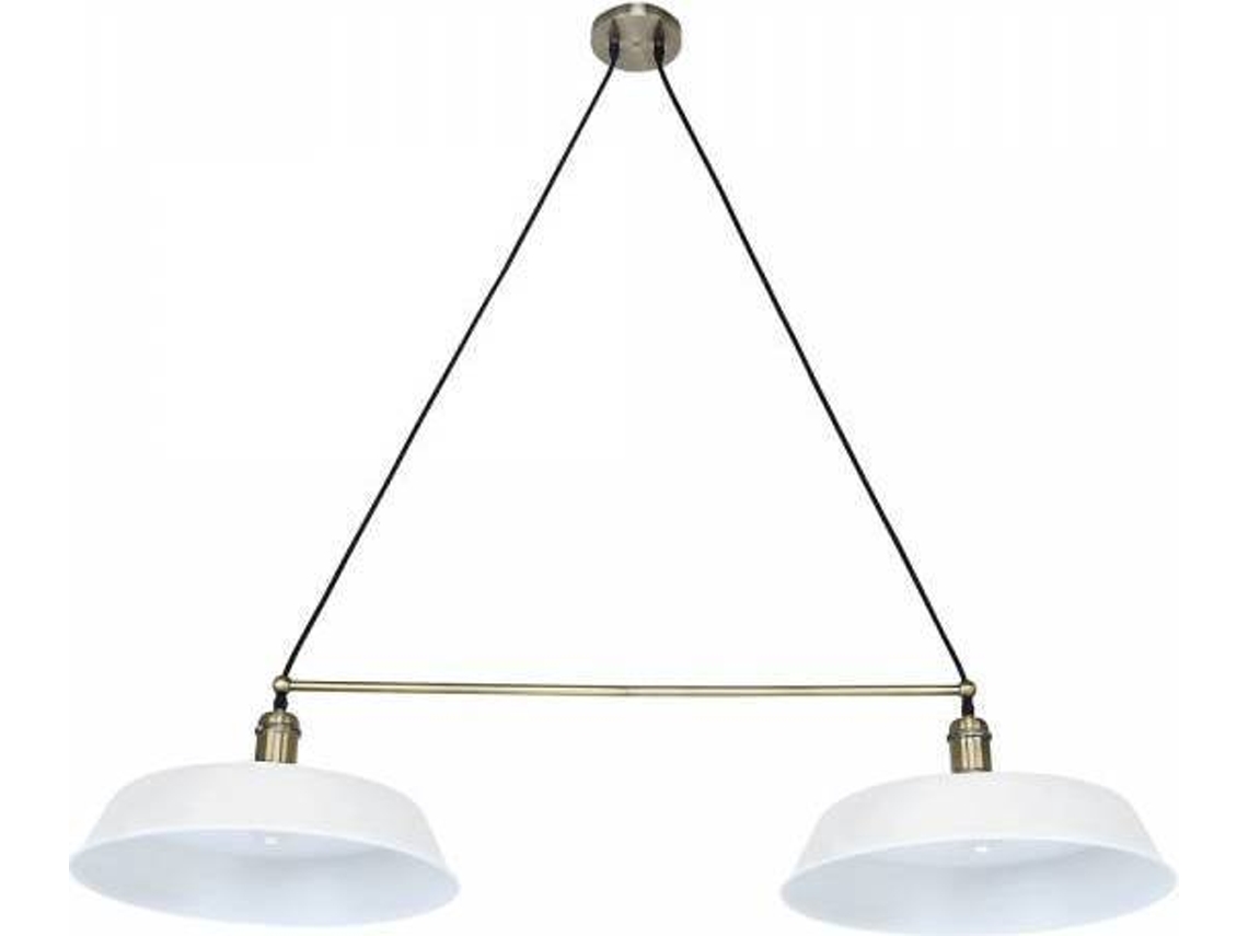 Lámpara de Techo CRISTALRECORD Paris 2 Luzes (Blanco - E27 - Máx. 60W - Metal)