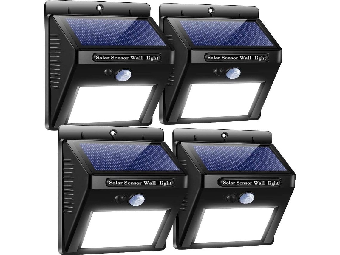 Luces Solares Para Exteriores Con Sensor Movimiento - 3 Modos, Para Jardín, Camino, Valla, Puerta Y Garaje (blanco - Paquete De 4)