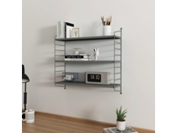 Juego de 3 estanterías de pared Strängnäs acero 50x60x15 cm - Antracita [EN.CASA]