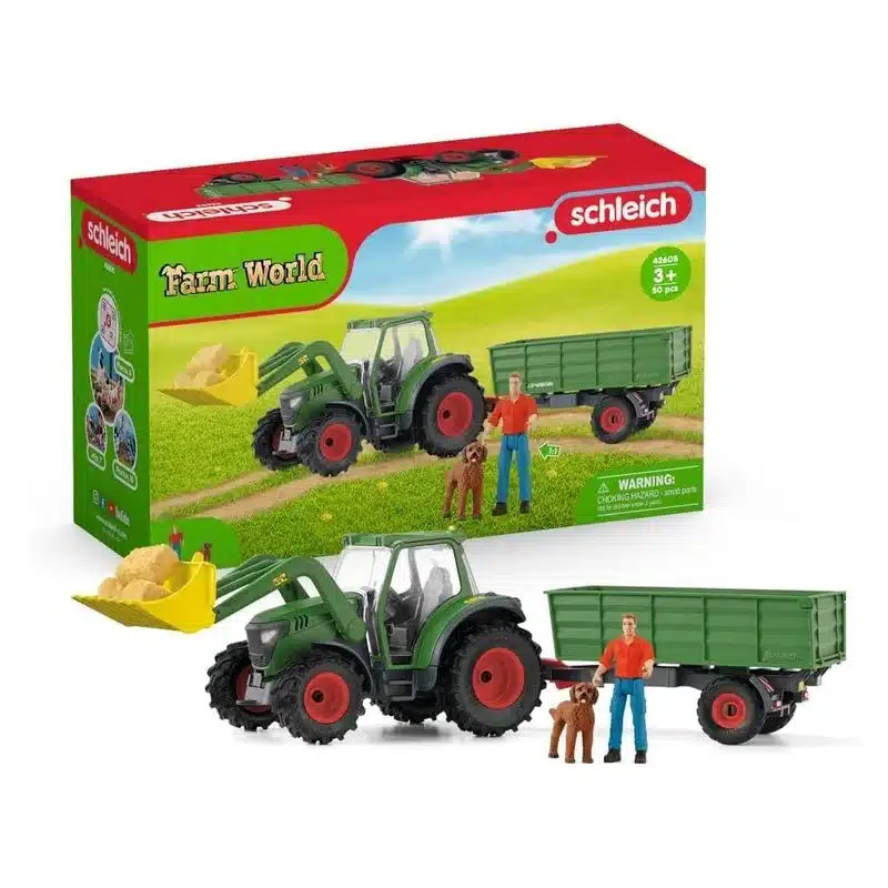 Tractor Con Remolque Y Figuras Farm World Schleich 42608 Set 50 Piezas Scheleich