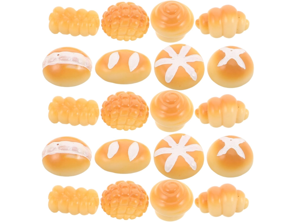 40 Piezas De Mini Panes Decorativos De Resina, Accesorios De Panadería Realistas