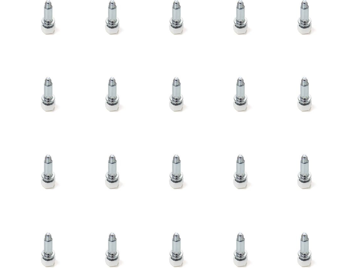 EMUCA Lote de 20 Pies Niveladores para Muebles- Base Hexagonal- M6- Regulación 18Mm- Acero y Plástico