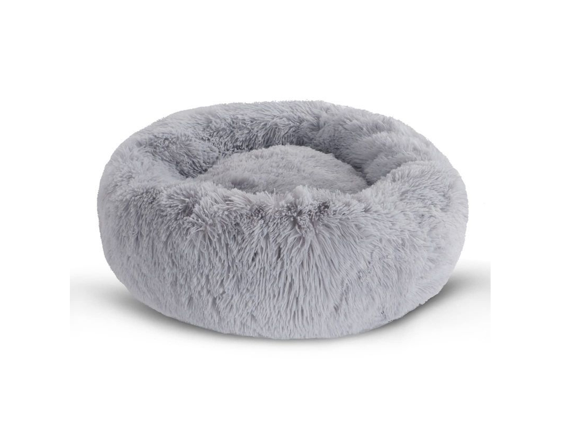 Cama Para Perro Pequeño Y Gato Almohada Plush Calmante Lavable 40cm Gris Claro