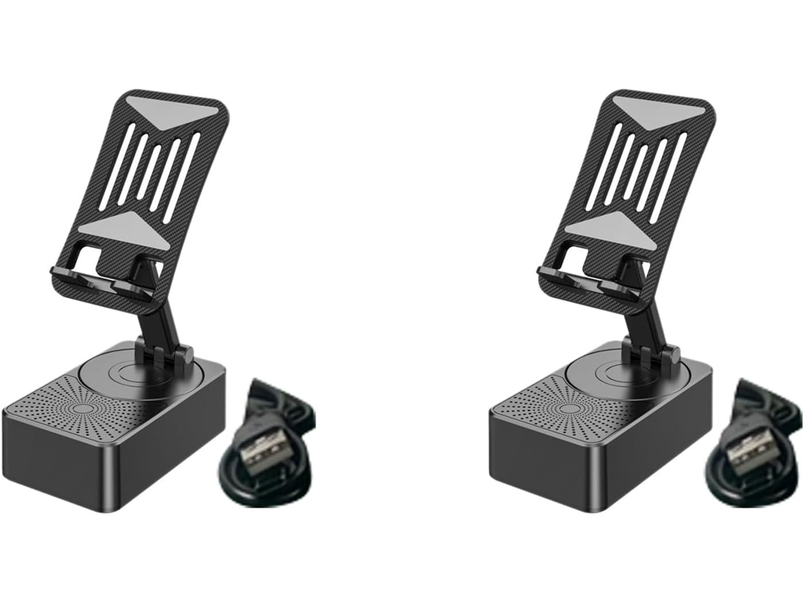 Soporte Plegable Para Teléfono Móvil (2 Unidades) Con Altavoz Bluetooth Y Función De Carga.