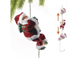 Rebe-adorno Navideño De Papá Noel Que Sube Y Baja Con Luz Música Y Sonido Operado Por Baterías Regalo Decorativo