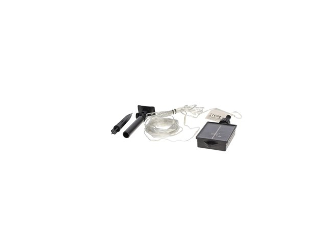 Guirnalda Led De Carga Solar Con 8 Funciones Y Luz Fría (6000k 3,6v) Ip44 5m Fabricada En Cobre Y Pvc Color Negro