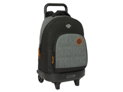 Mochila escolar con ruedas Blackfit8 Old School (poliéster 600d gris)