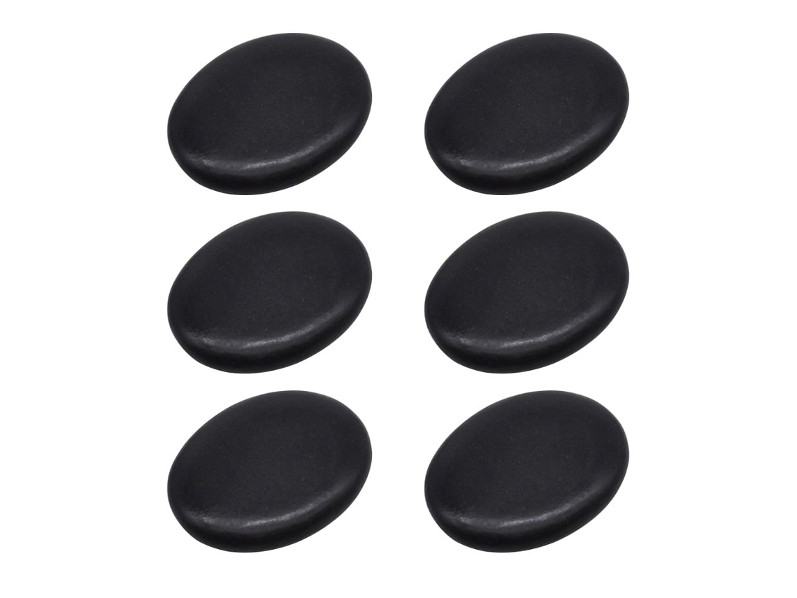 6 Piedras De Masaje Power Stone, Volcánicas, Naturales, Para Spa (tamaño 7, Lado Convexo)