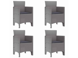 Juego de sillas de jardín (4 piezas) | Silla de exterior gris claro 53 x 49 x 85 cm