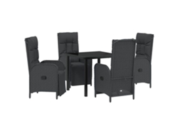 Maison Exclusive - Conjunto De Jantar Para Jardim Com Almofada 5 Pcs Preto Vime Pe