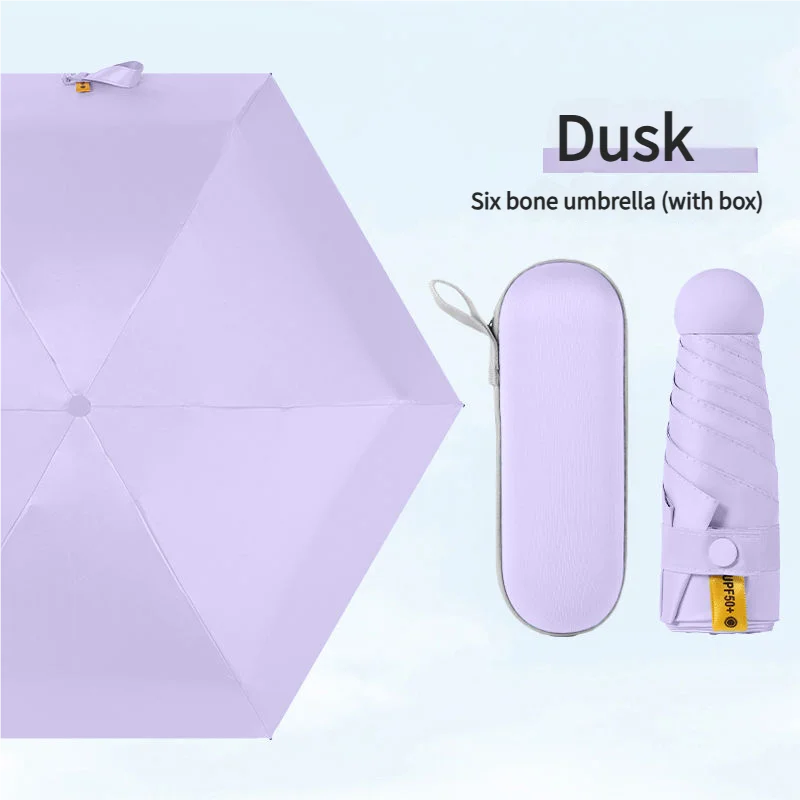(dusk) Paraguas De Mujer, Protección Uv, Apto Para Días Soleados Y Lluviosos, Paraguas De Bolsillo.