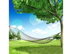 Hamaca portátil de malla de nailon para acampar al aire libre (verde militar)