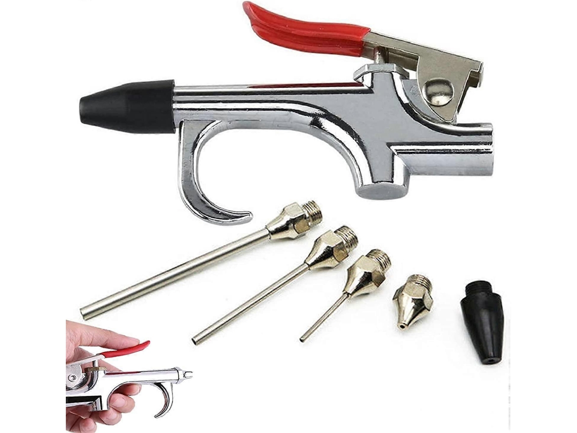 Pistola De Aire Neumática Con 4 Boquillas Intercambiables Resistente A La Corrosión Y Duradera Para Limpieza De Polvo Y Residuos