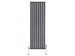 Radiador plano, columna simple, 1800x560 mm - Gris antracita, acero al carbono de 1,5 mm, 1412 W, alta eficiencia, válvulas.