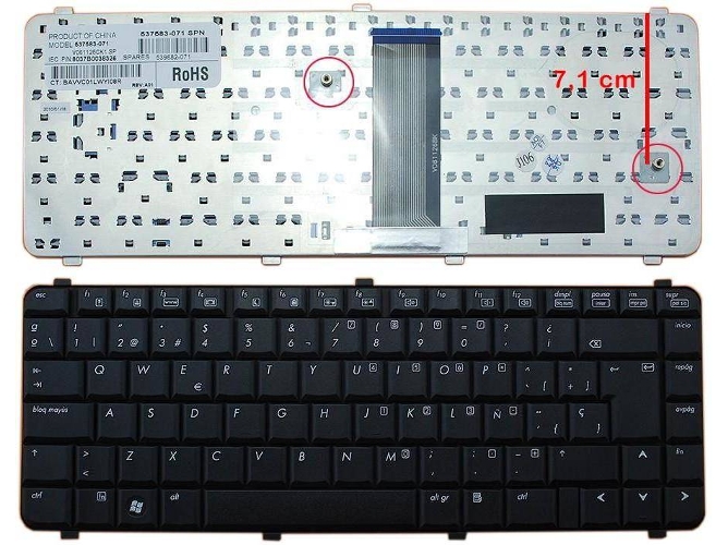 Teclado para Portátil HP Compaq 510 511 515 516 610 615 537583-071