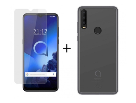 Carcasa + Protector de Pantalla Alcatel 3X 2020 TUMUNDOSMARTPHONE Pack Transparente