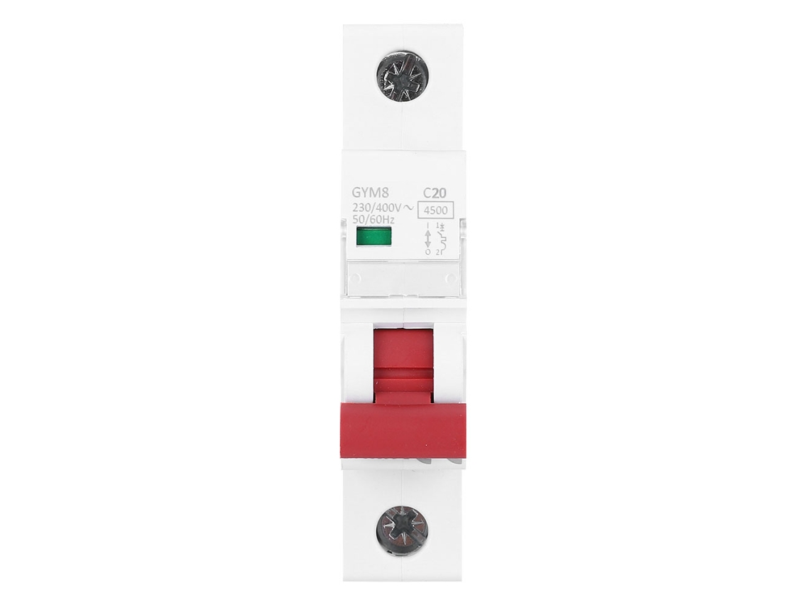 Disyuntor Miniatura De 1 Polo, 20 A, 230/400 Vca, Ip20, Gym8-c45, Larga Vida Útil.